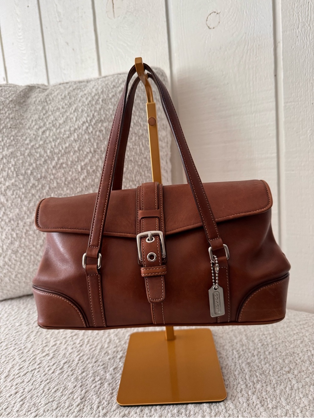 vintage Coach Hamptons leather flap satchel